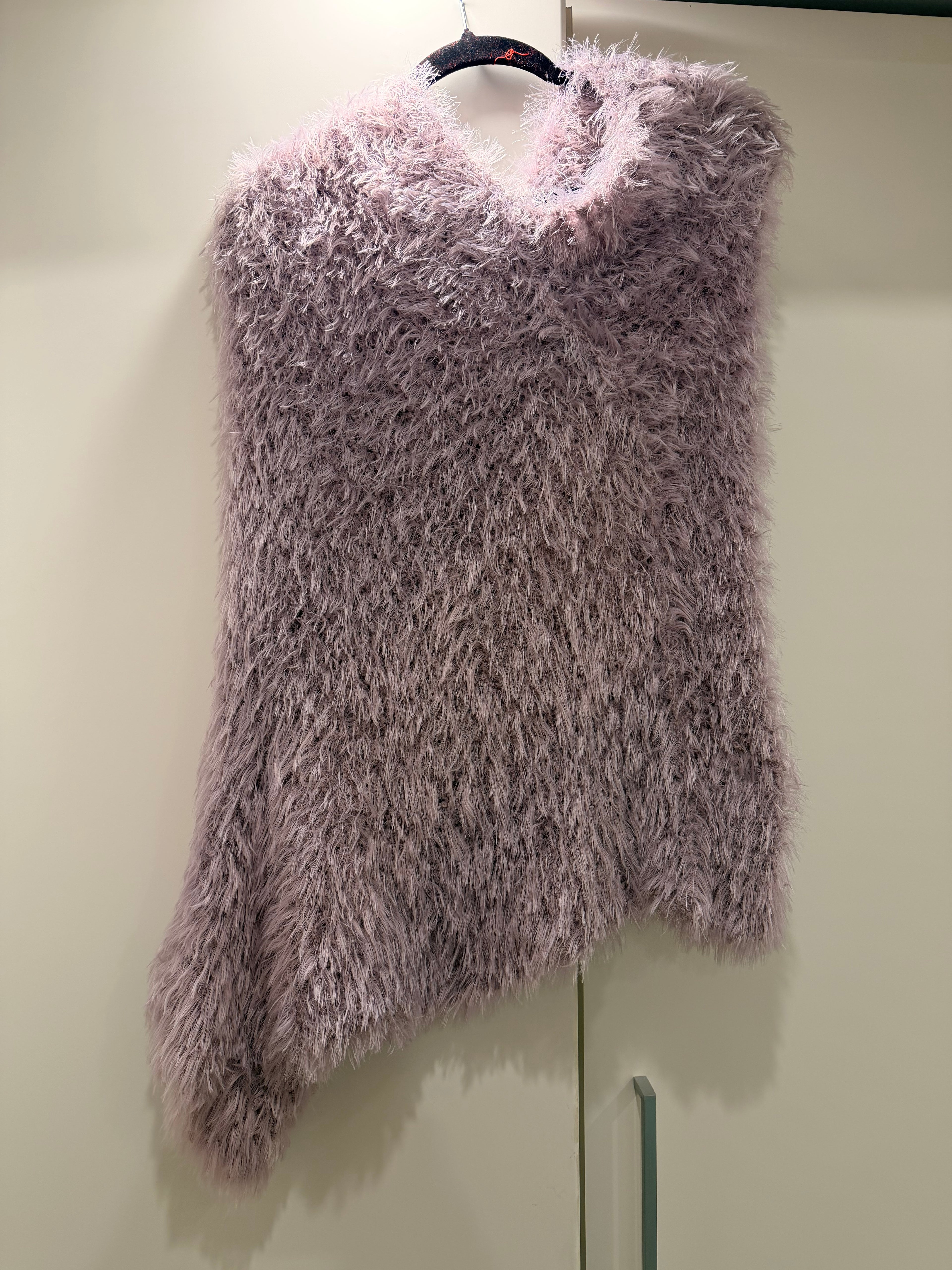 Handmade Fur Wool Poncho