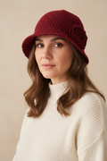 handmade merino Hat,Burgundy color,unique item,one size