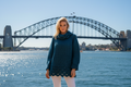 HANDMADE Midnight blue wool sweater, with blue lame thread